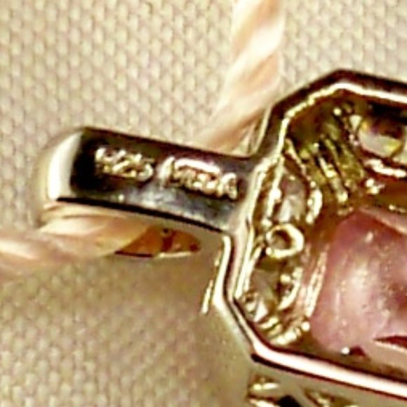 New Victoria Wieck Pink Cubic Zirconias Pink Satan Rope, Chain Silver Necklace - Picture 8 of 8